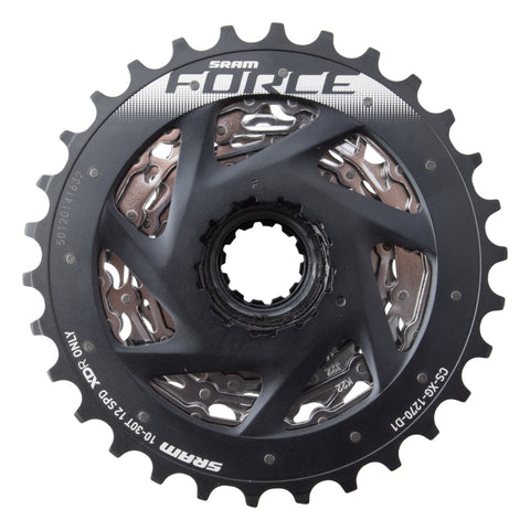 SRAM Force AXS XG-1270 Cassette - 12-Speed 10-30t Silver For XDR Driver Body D1