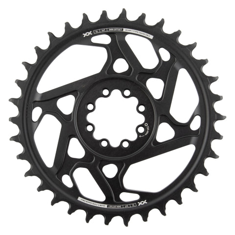 SRAM XX SL Eagle T-Type Direct Mount Chainring - 34t 12-Speed 8-Bolt Direct Mount 3mm Offset Aluminum BLK/Silver D1