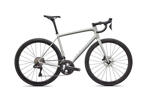 2026 Specialized Aethos Expert Di2 Bike Gloss Dolomite Metallic / Blue Pearl Over Shadow Silver 52