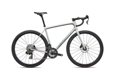 2026 Specialized Aethos Expert Axs Bike Gloss Dolomite Metallic / Blue Pearl Over Shadow Silver 56