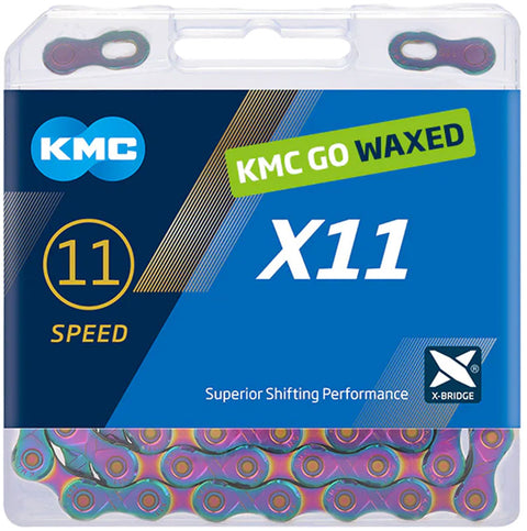 KMC X11 Waxed Chain - 11-Speed 118 Links Aurora