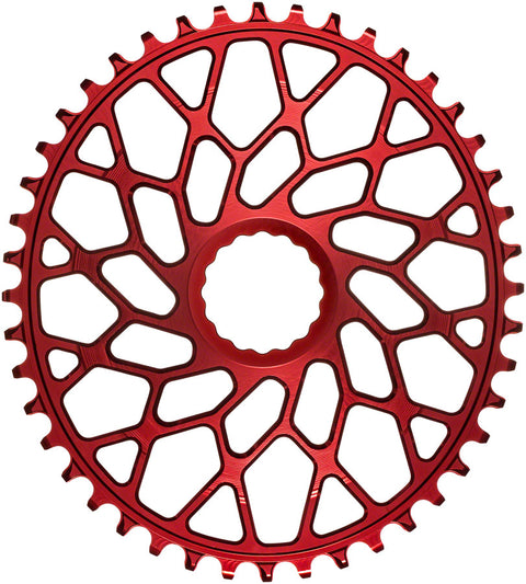 absoluteBLACK Oval Narrow-Wide Direct Mount Chainring - 42t CINCH Direct Mount 3mm Offset Red