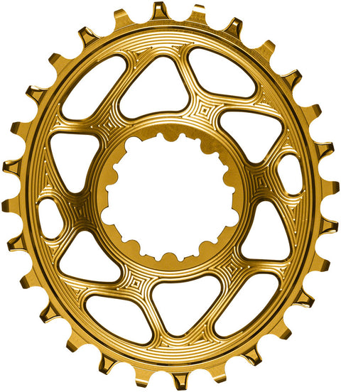 absoluteBLACK Oval Narrow-Wide Direct Mount Chainring - 28t SRAM 3-Bolt Direct Mount 3mm Offset Gold