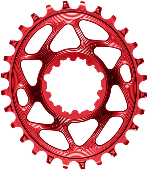 absoluteBLACK Oval Narrow-Wide Direct Mount Chainring - 28t SRAM 3-Bolt Direct Mount 3mm Offset Red