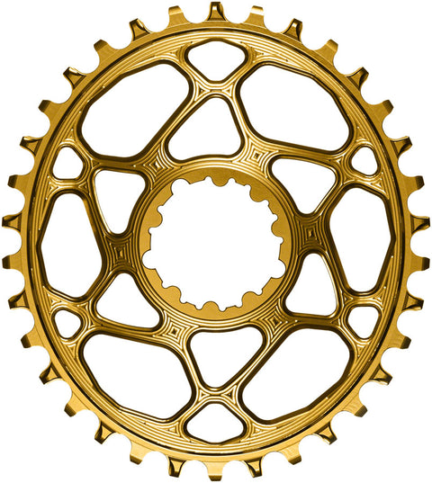 absoluteBLACK Oval Narrow-Wide Direct Mount Chainring - 34t SRAM 3-Bolt Direct Mount 3mm Offset Gold