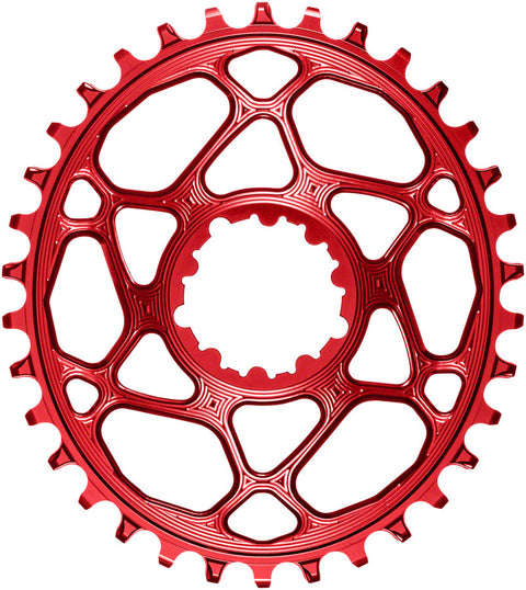 absoluteBLACK Oval Narrow-Wide Direct Mount Chainring - 34t SRAM 3-Bolt Direct Mount 3mm Offset Red