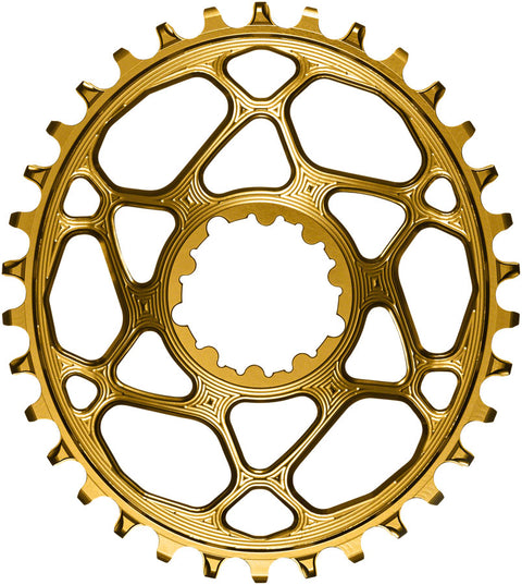 absoluteBLACK Oval Narrow-Wide Direct Mount Chainring - 36t SRAM 3-Bolt Direct Mount 3mm Offset Gold
