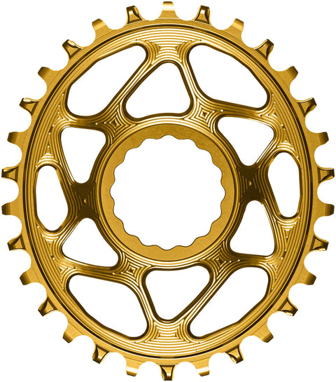 absoluteBLACK Oval Narrow-Wide Direct Mount Chainring - 28t CINCH Direct Mount 3mm Offset Gold