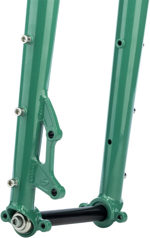 Surly Dinner Fork Assembly - 420mm 27.5" 110x15mm Thru-Axle 1-1/8" Straight Steerer Steel Illegal Smile Green