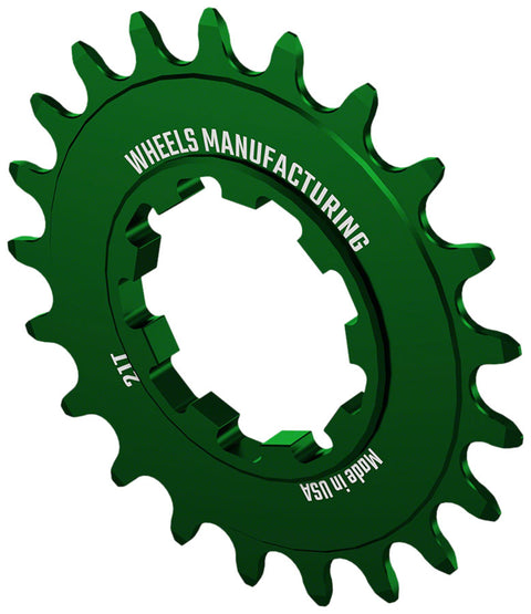 Wheels Manufacturing SOLO-SPEED Cog - 21t Fits SOLO-SPLINE SOLO-XD kits Green