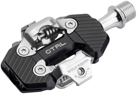 Wolf Tooth CTRL Trail Clipless Pedals - Dual Sided Clipless Alloy 9/16" BLK Pair Shimano SPD