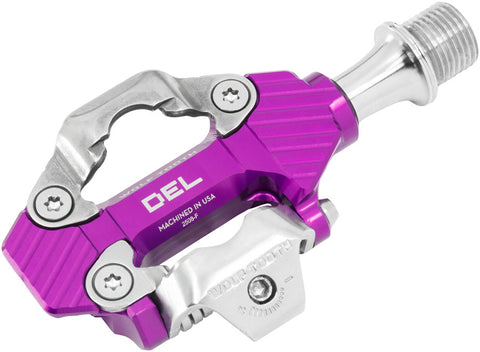 Wolf Tooth DEL Gravel Race Clipless Pedals - Single Sided Clipless Alloy 9/16" Ultraviolet Purple Pair Shimano SPD