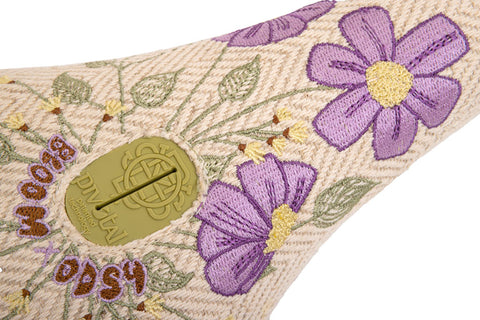 Odyssey X Bloom BMX Seat - Pivotal Cream Corduroy w/ Floral Embroidery Fat