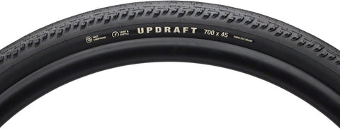 Teravail Updraft Tire - 700 x 45 Tubeless Folding BLK Durable Fast Compound