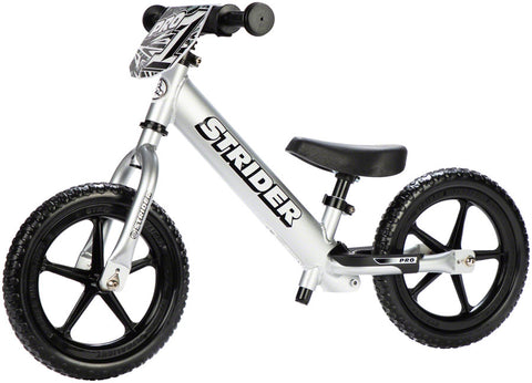 Strider 12 Pro Kids Balance Bike: Silver