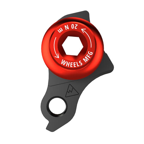 Wheels Manufacturing Universal Derailleur Hanger - 487-1 For Trek ABP MTB Frames designed to accept SRAM UDH BLK/Red