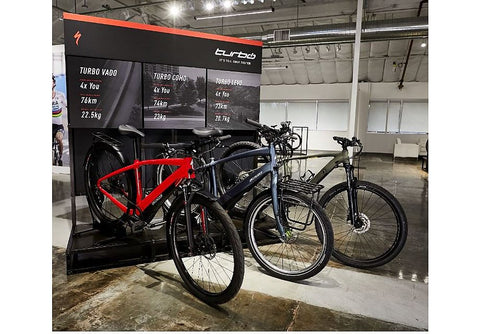 Specialized turbo 3-bike display retail display smoke 6’ l x 2’ w x 6’ h