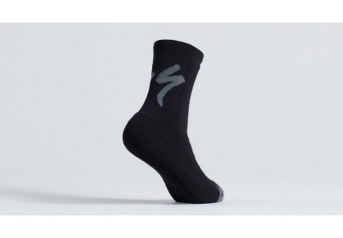 Specialized merino deep winter tall logo sock black s