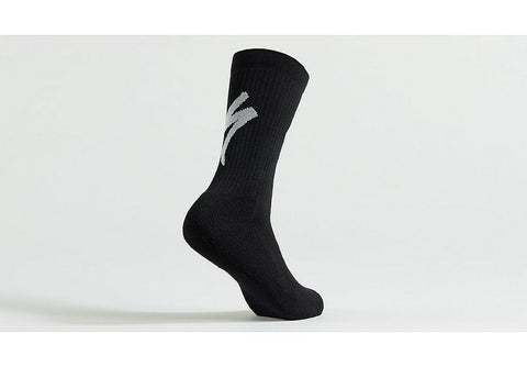 Specialized techno mtb tall logo sock black/white l