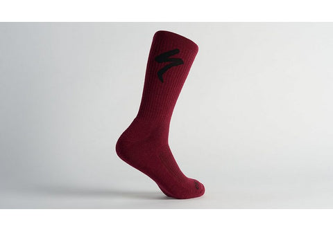 Specialized merino midweight tall logo sock maroon xl