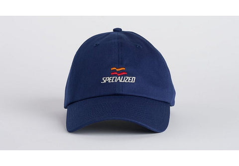 Specialized flag graphic 6 panel dad hat deep marine osfa