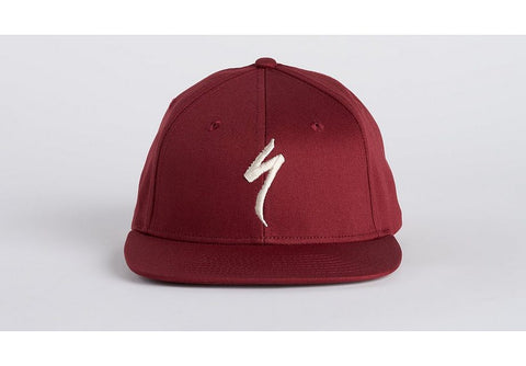 Specialized flat brim hat garnet red/birch white osfa