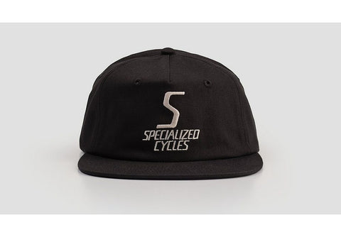 Specialized s-cycles 5 panel pinch front hat black osfa