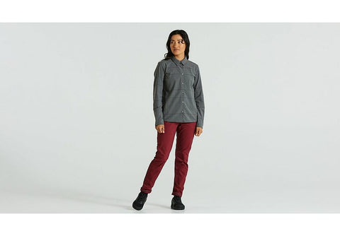 Specialized s/f riders flannel shirt ls wmn grey flag window s