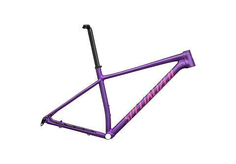 Specialized chisel ht frm frame gloss purple tint linear brushed / rebel pink s