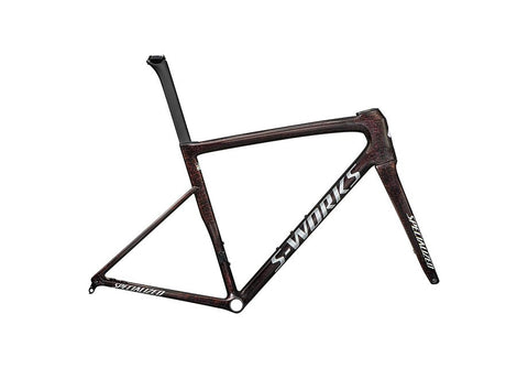Specialized tarmac sl8 S-Works frmset gloss carbon / red to gold blurred speckle / metallic white silver 61