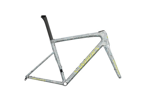 Specialized tarmac sl8 S-Works frmset satin liquid silver / multi-color dry impasto / gloss team yellow tint 52