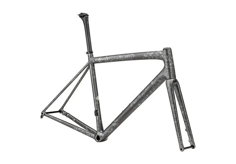 Specialized aethos S-Works frmset satin silver pearl - black pearl organic color run/ brushed liquid silver 56