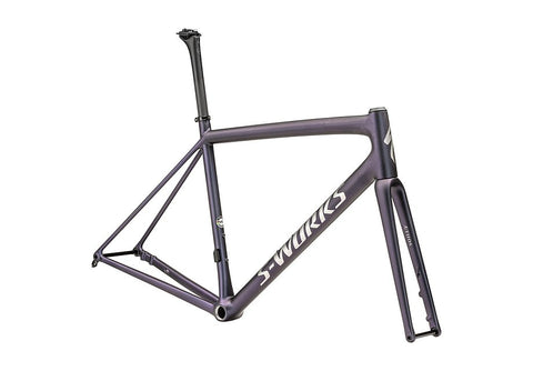 Specialized aethos S-Works frmset satin 25% violet ghost pearl over carbon / brushed chrome 54