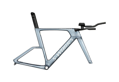 Specialized shiv tt S-Works module gloss glacial metallic / red to gold pearl edge fade / metallic white silver xs