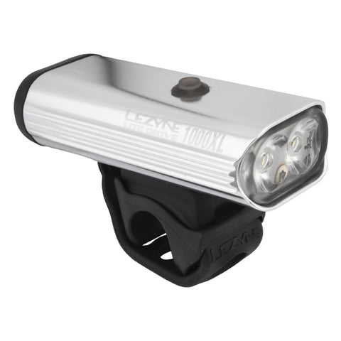 Lezyne Lite Drive 1000XL Front Silver 8 Front Silicone Strap USB 1000