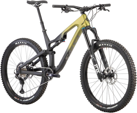 Salsa Rustler Carbon XT Bike - 27.5" Carbon Green/Raw Fade Small
