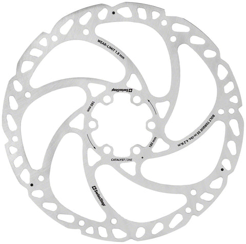 SwissStop Catalyst One Disc Rotor - 180mm 6-Bolt Silver