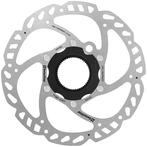 SwissStop Catalyst One Disc Rotor - 160mm CenterLock Silver