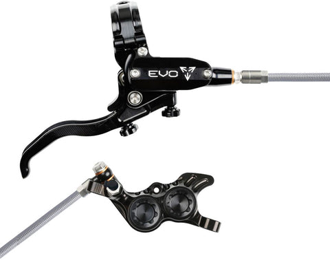 Hope EVO GR4 Disc Brake Lever Set - Right Hand Post Mount 4-Piston Braided Hydraulic Hose BLK