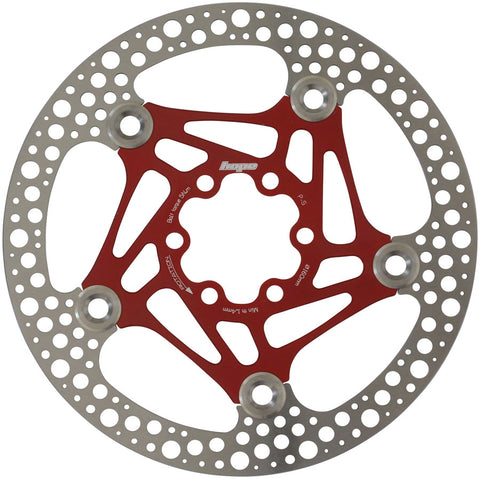 Hope Floating Road Disc Brake Rotor - 160mm 6-Bolt Red