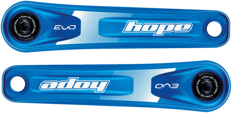 Hope Evo Crankset - 175mm Direct Mount 30mm Spindle For 135/142/141/148mm Rear Spacing Blue