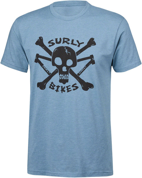 Surly Skullet Short Sleeve T-Shirt - Unisex Slate Blue Large