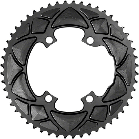 absoluteBLACK Premium Round 110 BCD Road Outer Chainring Shimano Dura-Ace 9100 - 53t 110 Shimano Asymmetric BCD 4-Bolt BLK