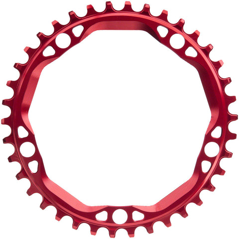 absoluteBLACK Round 130 BCD CX Chainring - 38t 130 BCD 5-Bolt Narrow-Wide Red