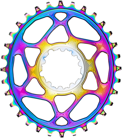 absoluteBLACK Oval Narrow-Wide Direct Mount Chainring - 36t SRAM 3-Bolt Direct Mount 3mm Offset PVD Rainbow