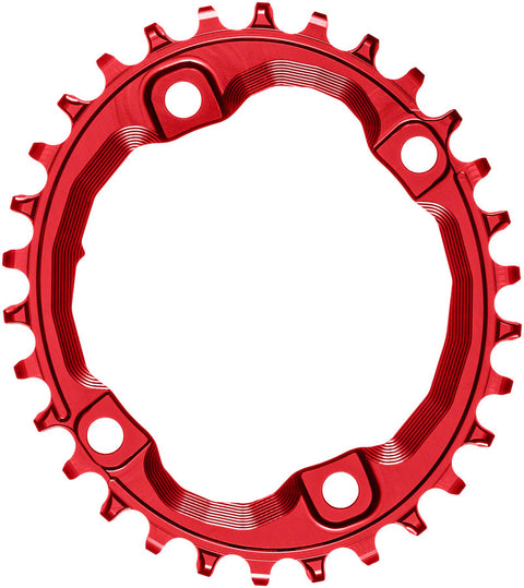 absoluteBLACK Oval 96 BCD Chainring Shimano XT M8000 - 30t 96 Shimano Asymmetric BCD 4-Bolt Narrow-Wide Red