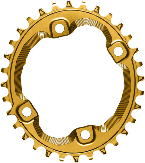 absoluteBLACK Oval 96 BCD Chainring Shimano XT M8000 - 32t 96 Shimano Asymmetric BCD 4-Bolt Narrow-Wide Gold