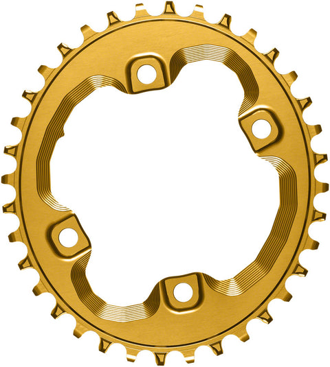 absoluteBLACK Oval 96 BCD Chainring Shimano XT M8000 - 34t 96 Shimano Asymmetric BCD 4-Bolt Narrow-Wide Gold