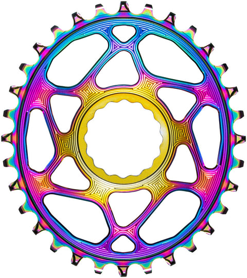 absoluteBLACK Oval Narrow-Wide Direct Mount Chainring - 30t CINCH Direct Mount 3mm Offset PVD Rainbow