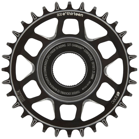 e*thirteen Helix Core e*spec  Chainring 32T Shimano Direct Mount 55mm Chainline 21.5mm Offset Shimano/Sram 11/12s Compatible BLK
